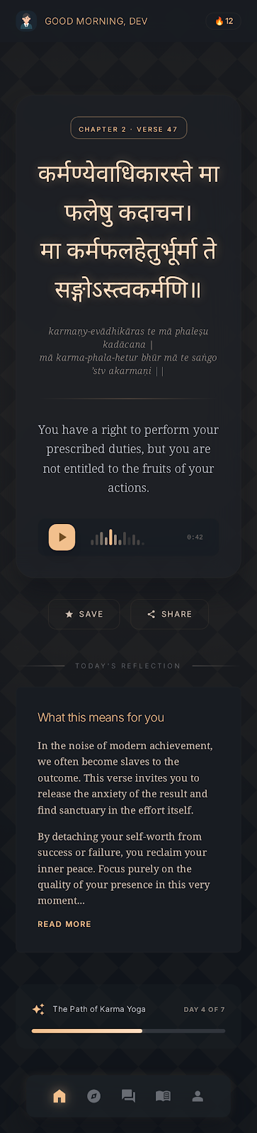 Daily verse screen