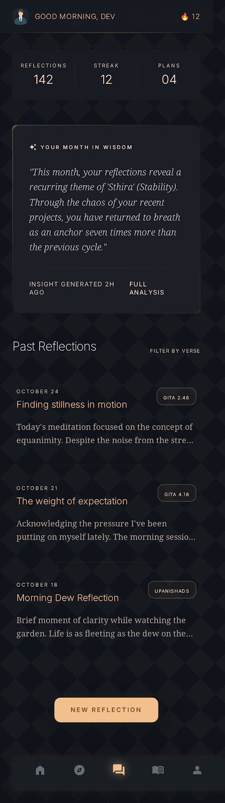 Journal screen