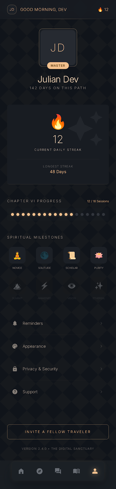 Profile screen